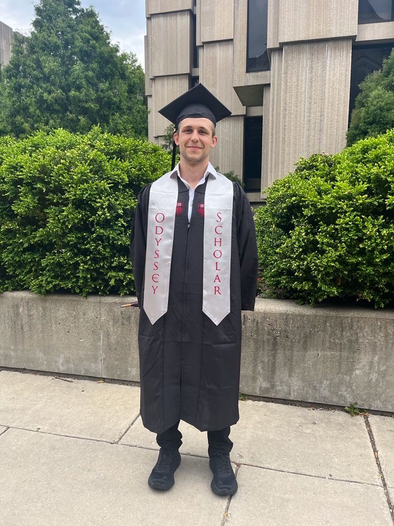 Ryan in cap and gown at the University of Chicago